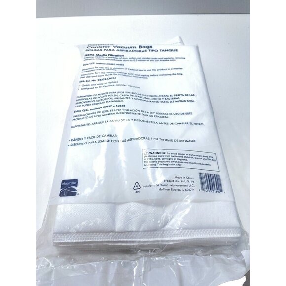New Kenmore HEPA Vacuum Bags. Package of 6 Premium HEPA Synthetic Bags. - Picture 7 of 7